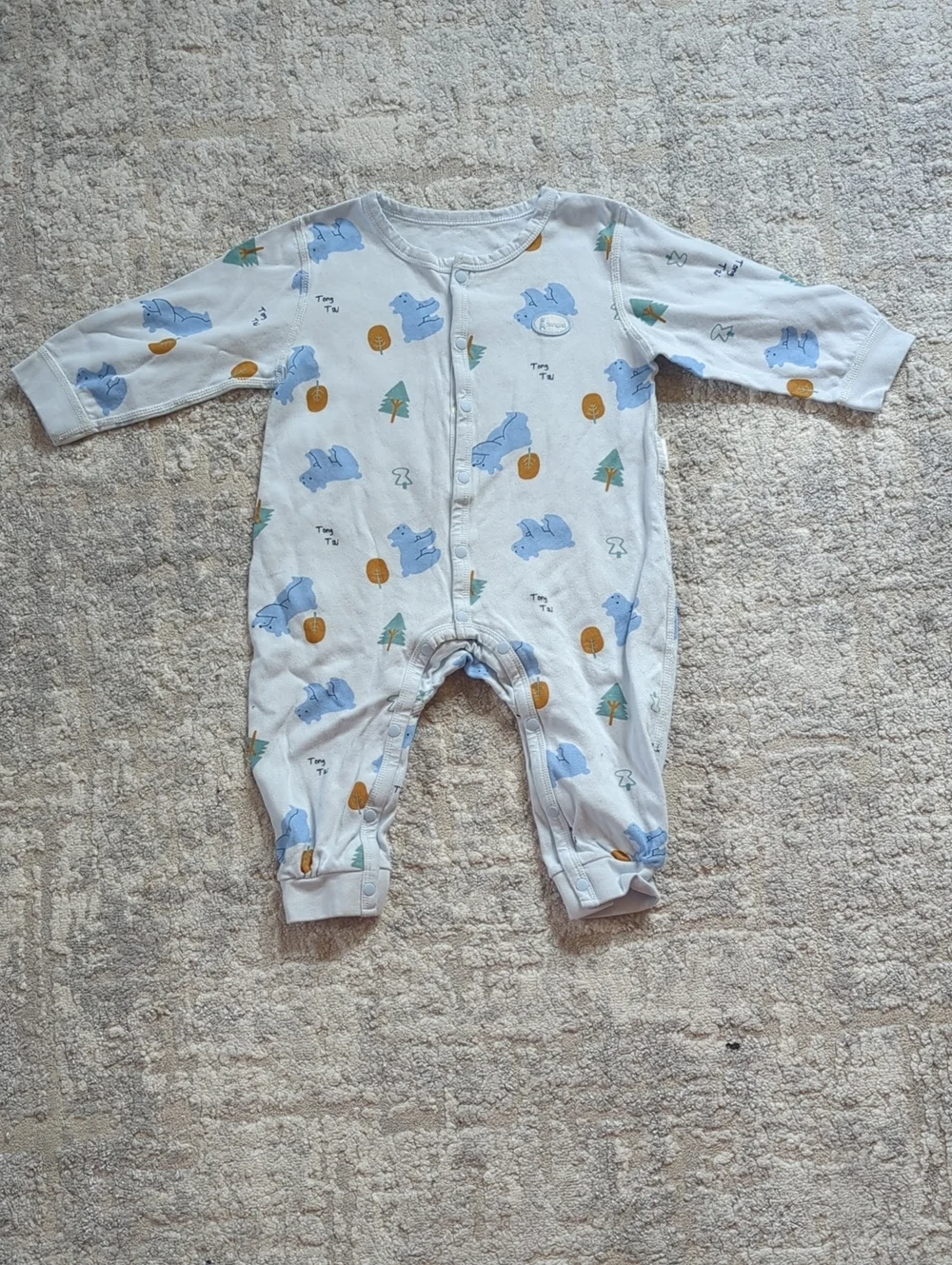 Tong Tai Blue Bear-Print Baby One-Piece Size 12 Months